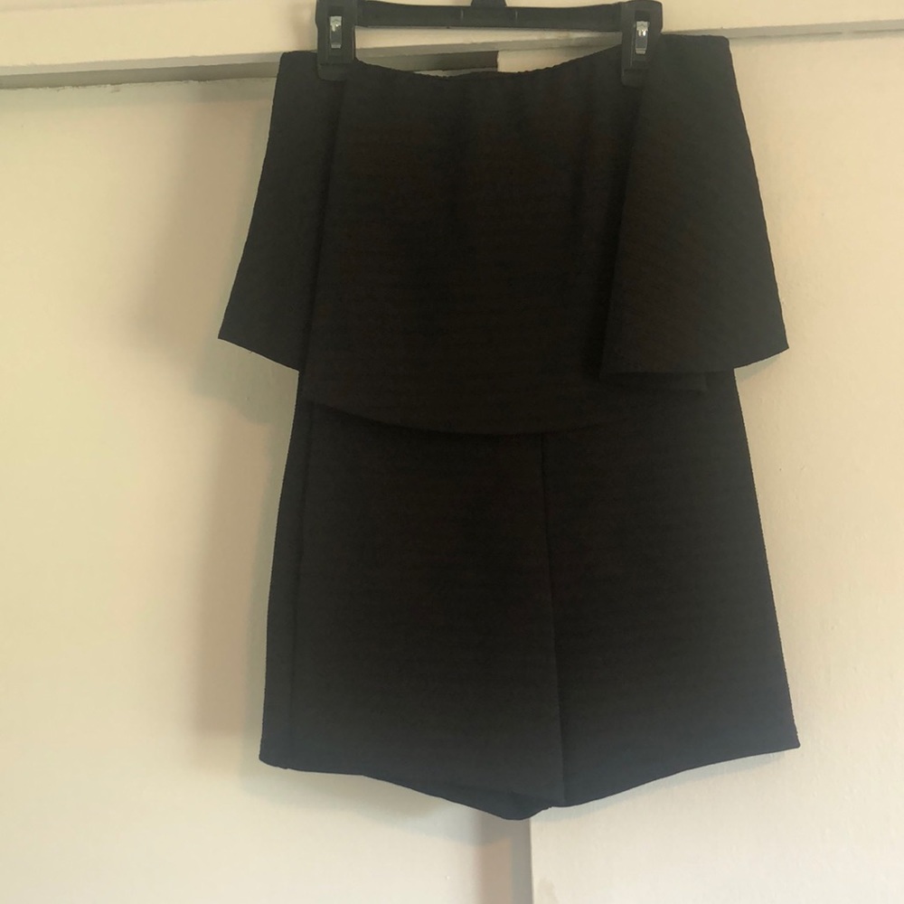 Black strapless romper